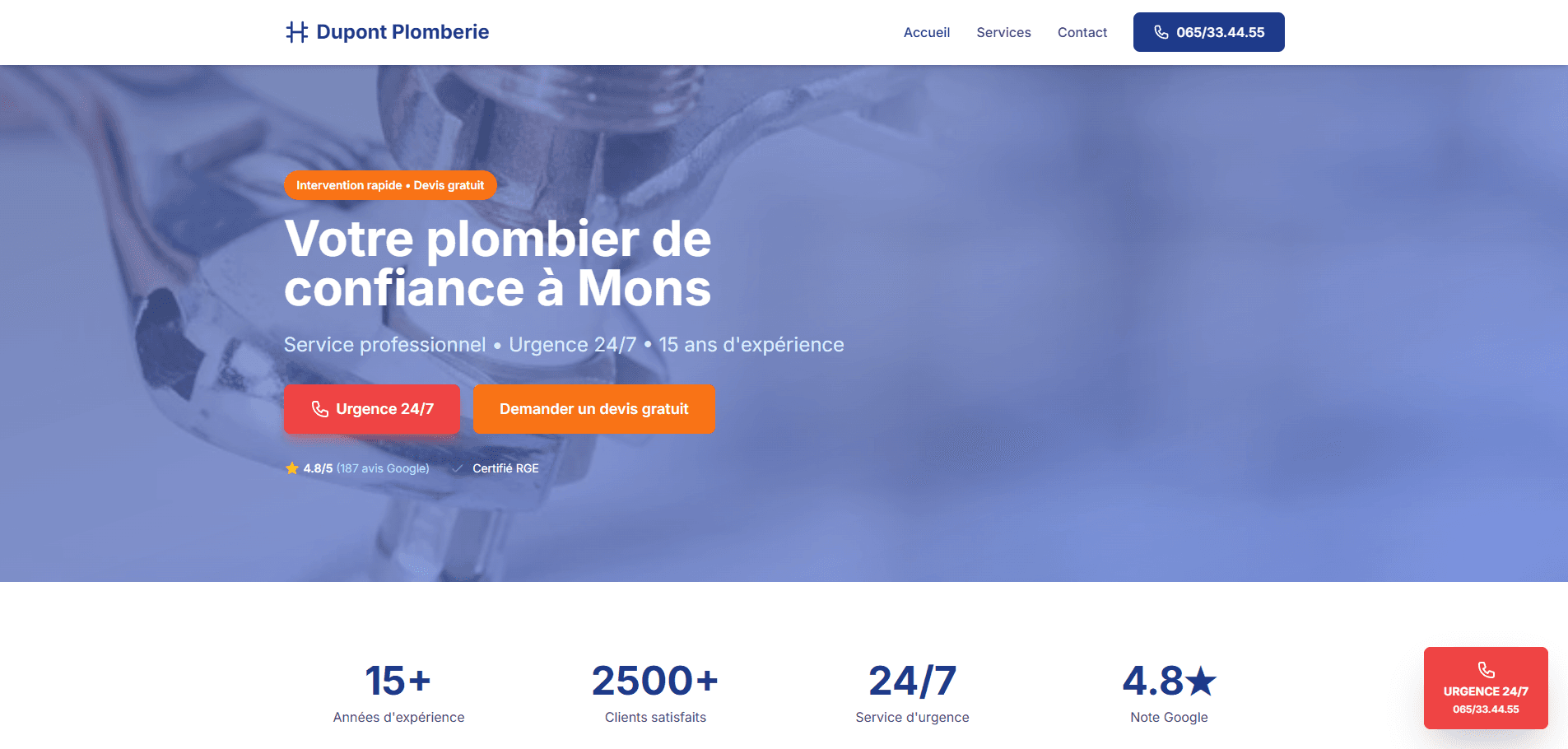 Site web de Plomberie Express